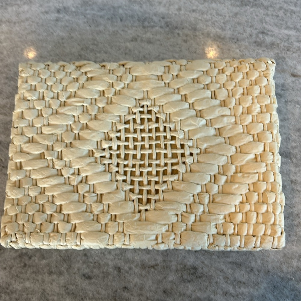 Woven Raffia Envelope Clutch - Picture 4 of 4